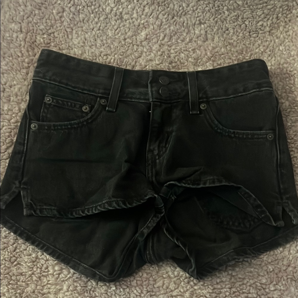 Black Levi’s superlow shorts, size 24